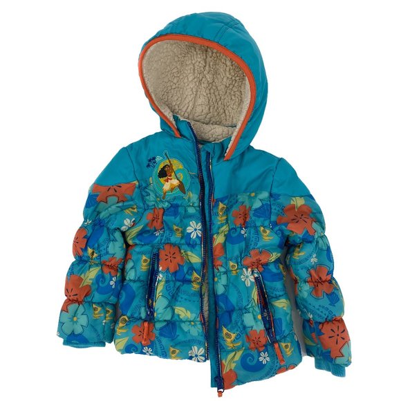 DISNEY Moana Hooded Puffer Sherpa Jacket